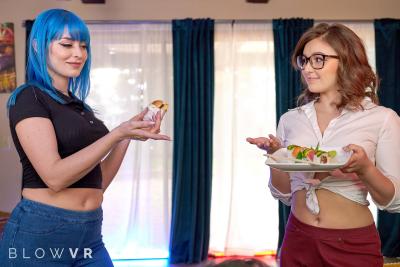 Sloppy Blowjob with Jewelz Blu, and Leana Lovings 4k vr porn scene